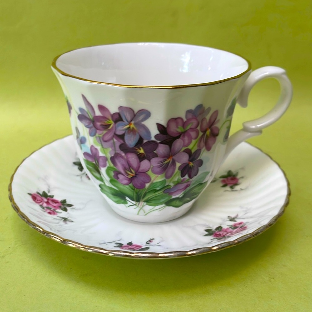 Antique bone china tea cup with saucer